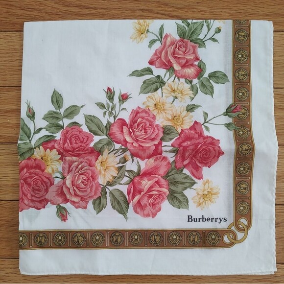 NEW Burberrys vintage floral small scarf NWOT - Picture 1 of 4